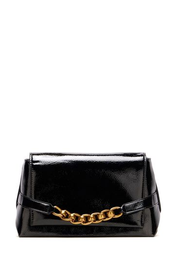 Mint Velvet Black Chain Detail Clutch Bag