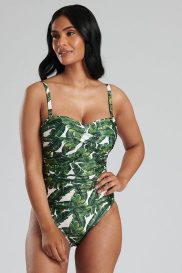 Green leaf one piece swimsuit hotsell