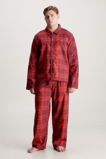 Calvin Klein Red Pure Flannel Lounge Pyjama Set