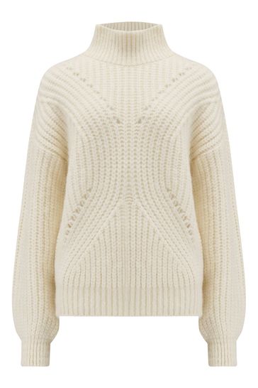 Buy Pour Moi Cream Hayley Chunky Knit High Neck Jumper from Next