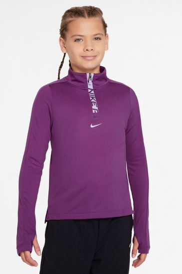 Buy Nike Purple Pro Dri Fit Half Zip Top from Next Netherlands