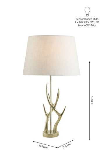 Laura Ashley Silver Mulroy Champagne Antler Table Lamp Base