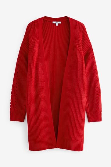 Red longline cardigan uk discount