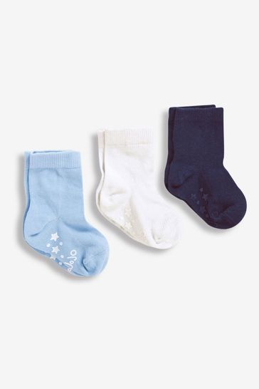 JoJo Maman Bébé Blue 3-Pack Short Cotton Socks