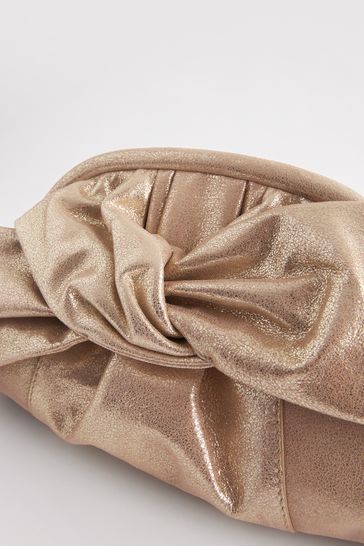 Gold satin clutch top bag