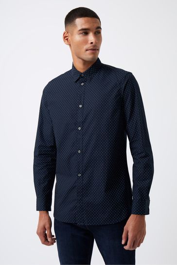 French Connection Black Geo Dot Long Sleeve Shirt