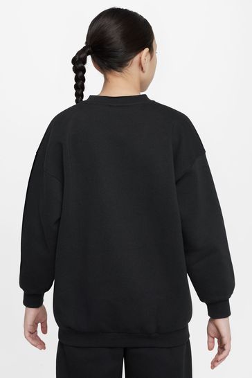 Nike Black Oversized Shine Fleece Sweatshirt