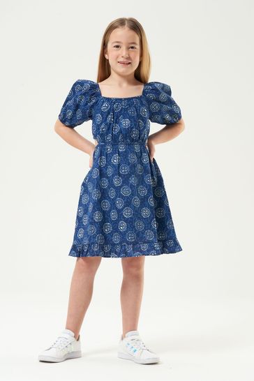 Buy Angel Rocket Blue Thea Blue Batik Dress from Next Luxembourg