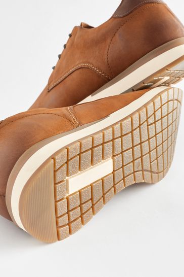 Tan leather lace hot sale up shoes
