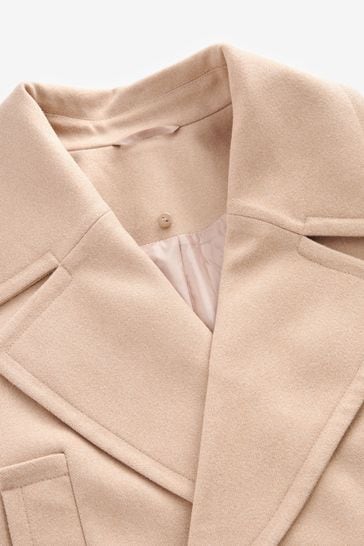 Buy Neutral Mid-Length Coat with Detachable Faux Fur Collar from Next  Luxembourg