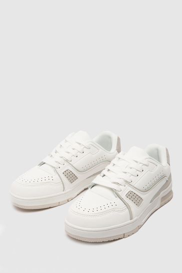 Schuh Melody Feature Lace Up White Trainers