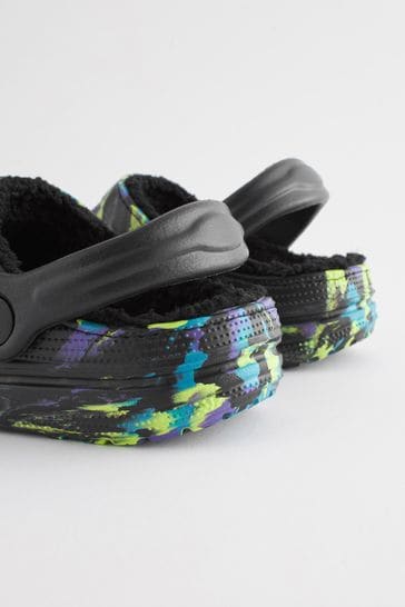 Black multi lined crocs deals