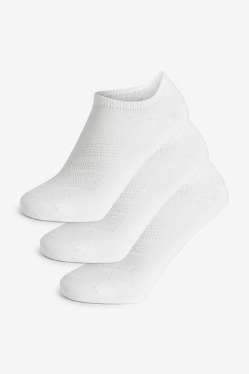White Low Rise Sport Trainer Socks 3 Pack