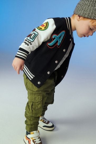 Navy blue and hotsell white letterman jacket