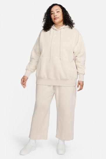 Sudadera blanca oversize con capucha de Nike Curve