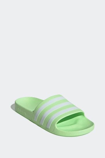 Adidas lime green store slides