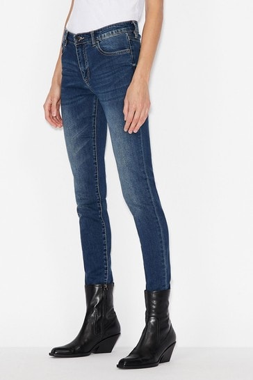 Armani Exchange Blue Skinny Fit Jeans