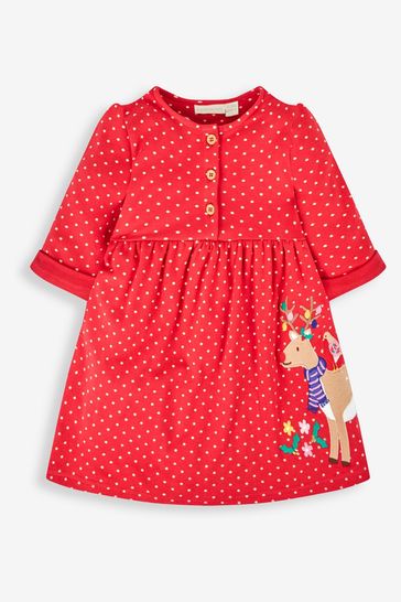 Buy JoJo Maman B b Reindeer Appliqu Button Front Dress