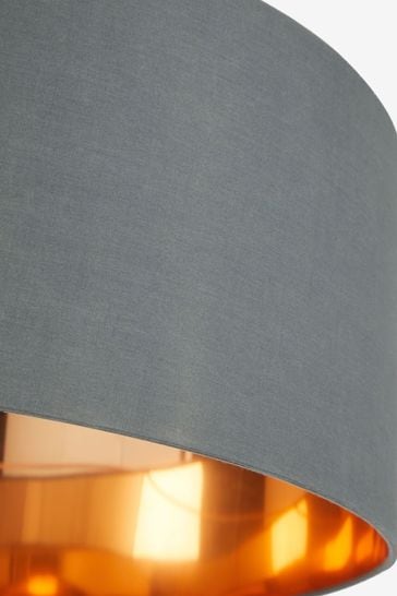 grey and copper table lamp shade