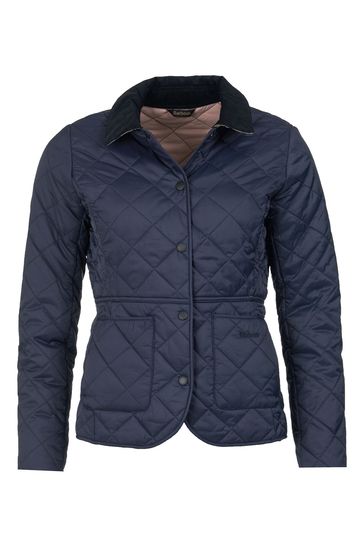 Buy Barbour Navy Coastal Lightweight Quilted Deveron Jacket from