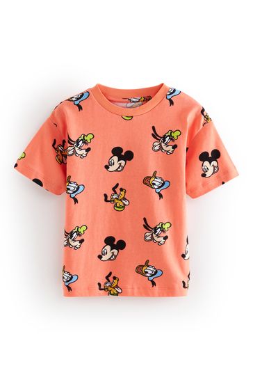 Coral Pink Mickey Short Sleeve T-Shirt (6mths-8yrs)