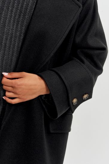 Buy Black Relaxed Fit Overcoat from Next Luxembourg