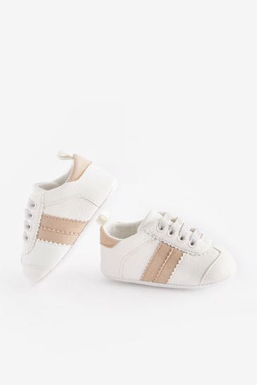 White Elastic Lace Baby Trainers (0-24mths)
