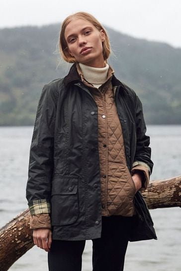 Barbour Olive Beadnell Classic Wax Jacket