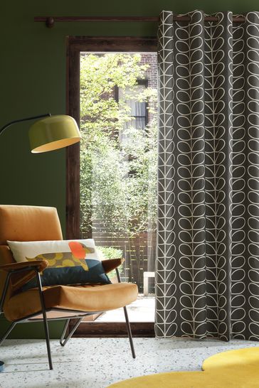 Orla Kiely Grey Eyelet Curtains