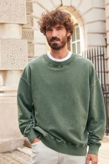 Khaki green sweatshirt store