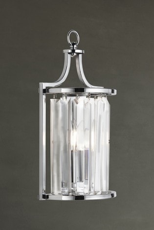 Searchlight Chrome Mystic Wall Light With Crystal Glass