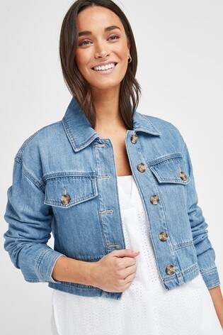 Cropped Denim Jacket from Next Luxembourg