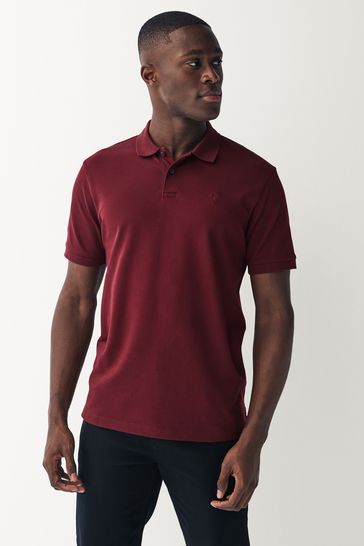 Buy Red Burgundy Short Sleeve Pique Polo Shirt from Next Bahrain