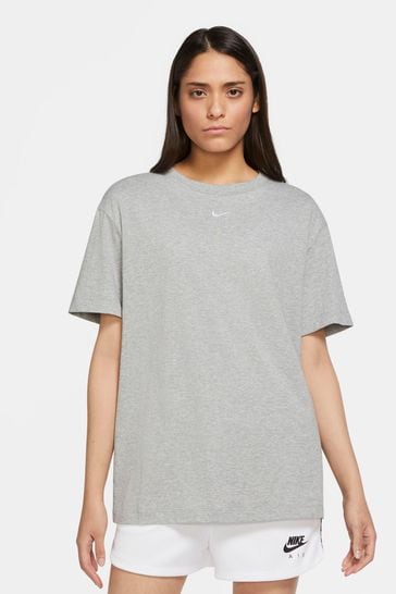 Nike Grey Essential Oversized Swoosh T-Shirt