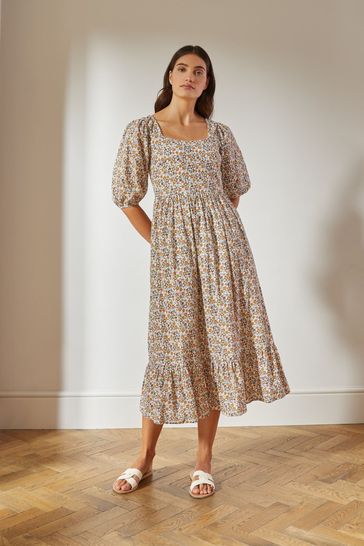 Buy Albaray Natural Marni Floral Midi Dress from Next Lithuania