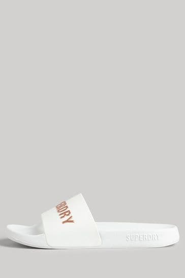 White superdry sliders sale
