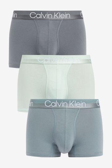 Calvin Klein Grey Modern Structure Cotton Trunks 3 Pack