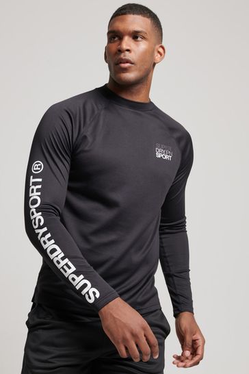 Buy Superdry SPORT Train Mock Neck Black Top from Next Luxembourg