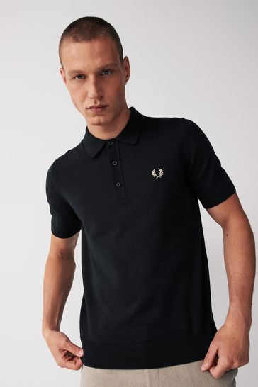 Fred Perry Merino Wool Blend Knitted Polo Shirt