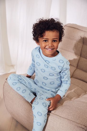 The White Company Blue Lion Print Pyjamas