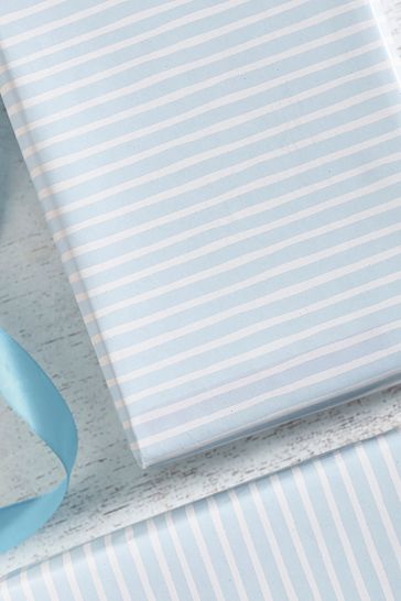 Light blue striped wrapping on sale paper