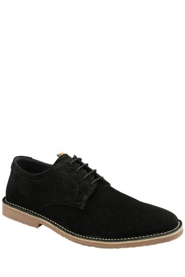 Frank Wright Black Suede Lace-Up Desert Mens Shoes