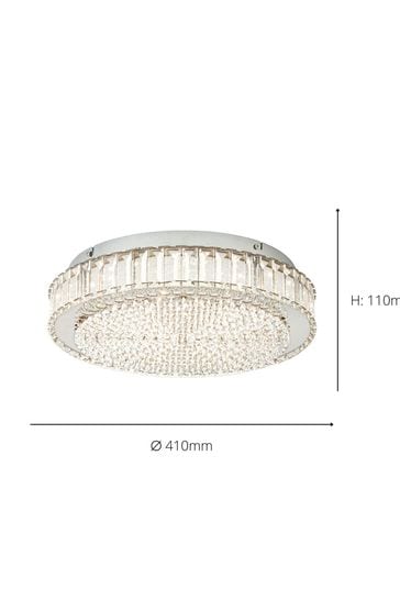 Eglo Chrome Balparda LED Crystal Ceiling Light