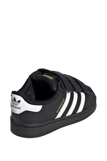 Adidas black velcro superstar clearance