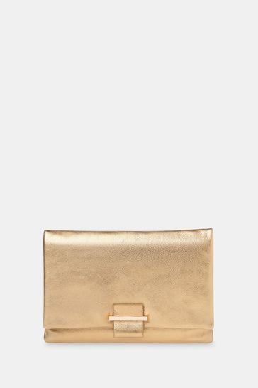 Whistles Gold Alicia Clutch