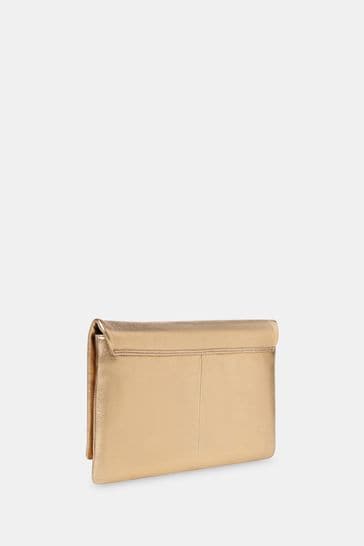 Whistles Gold Alicia Clutch