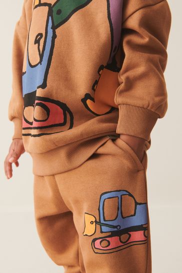 Buy Tan Brown Digger Character Sweatshirt and Jogger Set 3mths