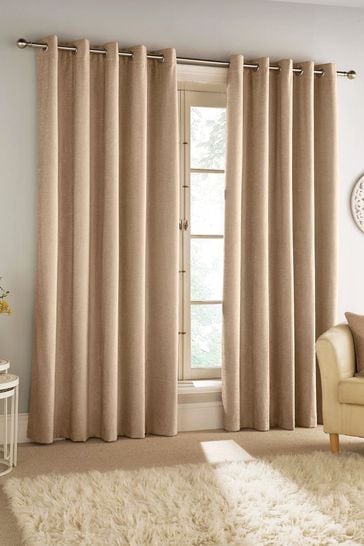 Enhanced Living Mink Brown Savoy Ready Made Blackout Pencil Pleat Curtains