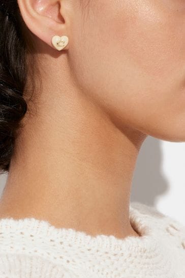 Coach stud hot sale earrings