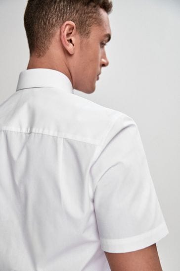 White Regular Fit Short Sleeve Shirts 2 Pack